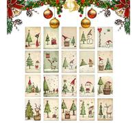 Fyrdyn Tarjetas De Felicitación De Navidad | 20 Postales Tradicionales De Fiestas | Felicitaciones Navideñas Clásicas Para Mesa Lugar De Trabajo Fiesta Reunión Empresarial Familia