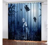 FYRHLH Cortinas Animales y Lobos Cortinas Opaca para Habitación Térmica Aislante y Ruido Reducción Digital 3D Cortinas Cortas Termicas Aislantes Tamaño:An220 x Al215cm