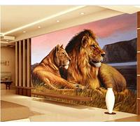 FYRHLH Papel Pintado Animal león Pared 3D Papel Tapiz Fotomurales 3D Papel Pintado Póster Gigante de Pared Personalizado 3D Para Salón o Dormitorio 350cm×256cm (ancho x alto)