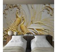 FYRHLH Papel Pintado Animal pavo real Pared 3D Papel Tapiz Fotomurales 3D Papel Pintado Póster Gigante de Pared Personalizado 3D Para Salón o Dormitorio 350cm×256cm (ancho x alto)