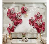 FYRHLH Papel Pintado flores de colores Pared 3D Papel Tapiz Fotomurales 3D Papel Pintado Póster Gigante de Pared Personalizado 3D Para Salón o Dormitorio 300cm×210cm (ancho x alto)