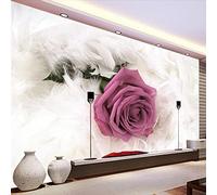 FYRHLH Papel Pintado Rosa de plumas Pared 3D Papel Tapiz Fotomurales 3D Papel Pintado Póster Gigante de Pared Personalizado 3D Para Salón o Dormitorio 300cm×210cm (ancho x alto)