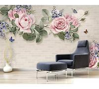 FYRHLH Papel Pintado rosas rosadas Pared 3D Papel Tapiz Fotomurales 3D Papel Pintado Póster Gigante de Pared Personalizado 3D Para Salón o Dormitorio 400cm×280cm (ancho x alto)