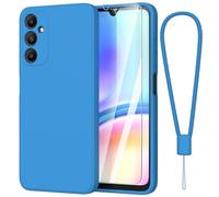 Fyriswho Coque Compatible Avec pour Samsung Galaxy A05s 4G + 1 Pièces Verre Trempé, Souple Silicone Mince Étui Protection Anti-Rayures Housse pour Samsung Galaxy A05s 4G (6.7') - Bleu