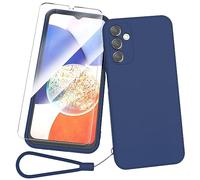 Fyriswho Coque pour Samsung Galaxy A14 4G / 5G + Film Protection écran en Verre trempé, Premium TPU Souple Étui Antichoc Case de Protection Samsung Galaxy A14 4G / 5G Cover - Bleu