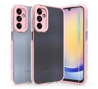 Fyriswho Funda para Samsung Galaxy A25 5G Carcasa con 1 Piezas Cristal Templado, Transparente 360° Protección Funda Integrado Silicona Case Cover para Samsung Galaxy A25 5G (6.5") - Rosa
