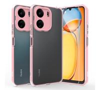 Fyriswho Funda para Xiaomi Redmi 13C 4G Carcasa con 1 Piezas Cristal Templado, Transparente 360° Protección Funda Integrado Silicona Case Cover para Xiaomi Redmi 13C 4G (6.74") - Rosa