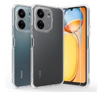 Fyriswho Funda para Xiaomi Redmi 13C 4G Carcasa con 1 Piezas Cristal Templado, Transparente 360° Protección Funda Integrado Silicona Case Cover para Xiaomi Redmi 13C 4G (6.74") - Transparente