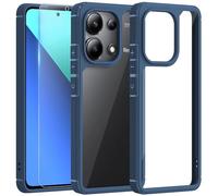 Fyriswho Funda para Xiaomi Redmi Note 13 4G Carcasa con 1 Piezas Crisl Templado, Transparente 360° ProtecciónCase Cover para Xiaomi Redmi Note 13 4G (6.67"- Azul