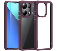 Fyriswho Funda para Xiaomi Redmi Note 13 4G Carcasa con 1 Piezas Crisl Templado, Transparente 360° ProtecciónCase Cover para Xiaomi Redmi Note 13 4G (6.67"- Rojo