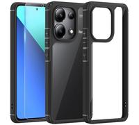 Fyriswho Funda para Xiaomi Redmi Note 13 4G Carcasa con 1 Piezas Crisl Templado, Transparente 360° ProtecciónCase Cover para Xiaomi Redmi Note 13 4G (6.67"- Black