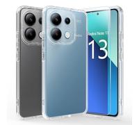 Fyriswho Funda para Xiaomi Redmi Note 13 4G Carcasa con 1 Piezas Cristal Templado, 360° Protección Funda Integrado Silicona Case Cover para Xiaomi Redmi Note 13 4G (6.67") - Transparente