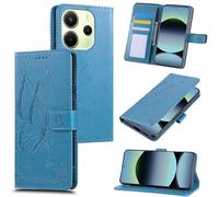 Fyriswho Funda para Xiaomi Redmi Note 14 4G, [Bloqueo RFID] Funda con Tapa de Cuero PU Protector [Ranuras para Tarjetas] [Soporte] [Magnética] - Azul