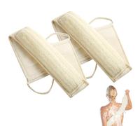 FYRLFB Esponja exfoliante corporal natural para hombres y mujeres, lufa con asa, exfoliante de espalda para juego de ducha, esponja luffa para limpiar y relajar tu cuerpo profundamente (paquete de 2)