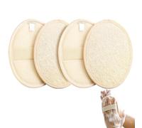 FYRLFB Esponja exfoliante natural para hombres y mujeres, esponjas de esponja y esponjas corporales, esponja de luffa para limpiar y relajar tu cuerpo profundamente (paquete de 4)