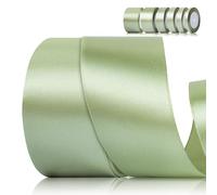 Fyshird Cinta de raso verde salvia, 50 mm x 22 m, cinta de regalo, cinta ancha verde salvia, cinta de poliéster verde para manualidades, cinta decorativa para envolver regalos de cumpleaños y