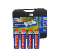 FYSHOP | Pack Camp Bistro DLX Combo Hornillo + 4 botes de gas | Potente hornillo de camping con 4 cartuchos de gas y maletín de transporte. Ideal para senderismo y camping