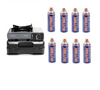 FYSHOP | Pack HORNILLO Campingaz Bistro 3 y 8 CARTUCHOS de gas butsir | Hornillo Camping de 1 Quemador | Cocina portátil compacta para Exteriores | (BISTRO 3 + 8 CARTUCHOS DE GAS BUTSIR)