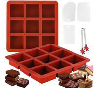 FYSL 2 Pezzi Molde Chocolate in Silicone Profondo, Molde Chocolate Dubai, Molde Turron e Cioccolato, Molde Silicona para Chocolate, Moldes para Turrones, Praline e Caramelle (9 Cavità)