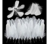 FYSL 300PCS Plumas blancas Manualidades Natural Plumas de Ganso para Disfraces Hats, Hogar Bricolaje, Ropa Casa Fiesta, Accesorio de Disfraz
