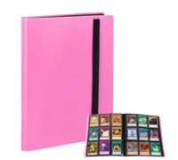 FYSL Álbum de Tarjetas Coleccionables Transparente con 360 Ranuras, para tarjetas Pokémon, Album para Cartas para Tarjetas TCG/CCG, Regalo para coleccionistas niños (Rosa roja)