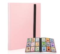 FYSL Álbum de Tarjetas Coleccionables Transparente con 360 Ranuras, para tarjetas Pokémon, Album para Cartas para Tarjetas TCG/CCG, Regalo para coleccionistas niños (Rosa)