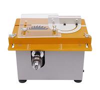 Fyssnn Minisierra de mesa profesional de 300 W con 4 hojas de sierra sierra eléctrica de 9000 rpm, altura de corte preciso de 0-29 mm, para madera, acrílico, metal y bricolaje