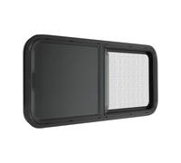 Fyssnn Ventana lateral negra para caravana y campamento, 1000 x 400 mm, 25 % de transmisión de luz, alta privacidad, ventana para caravanas universales, chapa metálica de 2-6 mm