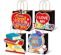 FYSUIMU 24 bolsas de regalo de papel de agradecimiento para profesores, bolsas de regalo de agradecimiento para profesores, bolsas de regalo con asa, bolsas de golosinas para el día del profesor,