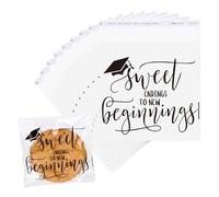 FYSUIMU 320 bolsas de celofán de graduación, dulces finales a nuevos comienzos, bolsas autoadhesivas transparentes para dulces y galletas para felicitaciones, suministros de fiesta escolar