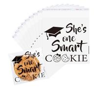 FYSUIMU 320 bolsas de celofán de graduación She's One Smart Cookie autoadhesivas, bolsas de golosinas planas transparentes para felicitaciones, suministros de fiesta escolar