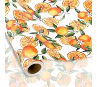 FYSUIMU Papel de regalo naranja - Mini rollo - 17 pulgadas x 32.8 pies Little Cutie Mandarina papel de regalo para baby shower, cumpleaños, manualidades