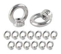 FYting 15 Piezas Argollas de Acero M3,Anneau de Levage M3,Ring Nut Lifting Eye Nut Stainless Steel Hardware para Accesorios de Levantamiento, Macetas Colgantes, Estantes de Columpio(Plata)