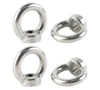 FYting 4 Piezas Argollas de Acero M14,Anneau de Levage M14,Ring Nut Lifting Eye Nut Stainless Steel Hardware para Accesorios de Levantamiento, Macetas Colgantes, Estantes de Columpio(Plata)