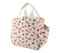 FYting Bolsa Termica Porta Alimentos,12L Bolsa Nevera Porta Alimentos Pana, Los Bolsillos Laterales Grandes para Paraguas, Tazas de Agua, Vajilla, Adecuados para Picnics, Trabajo y Escuela(Amor)