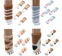 FYting Calcetines de Silla 16Pzs Protector de Patas de Mesa Protectores Sillas Patas, Antiarañazos, Antirruido, Pies Mesa Tela Elástica Almohadillas para Escritorio, Sofá, Cama, Armario, Pata Gato
