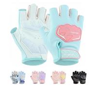 FYting Guantes Bici Niño,Guantes Ciclismo Niño,Guante Ciclismo Mujer Sin Dedos,Guantes Sin Dedos Ice Silk, con ReposamuñEcas/Acolchado, para Scooters, Deportes al Aire Libre, Educación fíSica(Verde M)