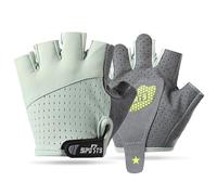 FYting Guantes Bici Niño,Guantes Niño,Guantes Sin Dedos,Palms Protección Antideslizantes Cómodos y Transpirables para Patinaje sobre Hielo, Bicicletas, Scooters, Clases de Educación Física(Verde,L)