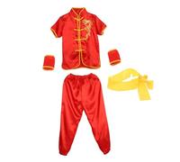 FytStycale 1 Pieza Traje Kung Fu Uniforme Vestimenta de Artes Marciales Conjunto Tai Tela Ligera con Bordado Dragón Adecuado para Adultos Niños Práctica Espectác, Rojo 160