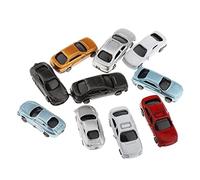 FytStycale 10 Piezas Coches de Modelo Pintados Vehículos Miniatura Maqueta Coche Accesorios Plástico Detalle Paisaje Urbano Aparcamiento Calle para Maqueta Ferro, 1: 150 No Brillando