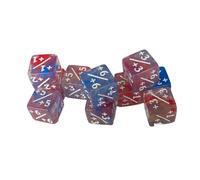 FytStycale 10 Piezas Dados Digitales Acrílicos de 16mm con Símbolos Numéricos para Restar Juego de Mesa Juegos Educativos Accesorios de Tablero Adecuados, Azul Rojo, tal como se describe
