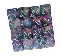 FytStycale 10 Piezas Dados Digitales Acrílicos de 16mm con Símbolos Numéricos para Restar Juego de Mesa Juegos Educativos Accesorios de Tablero Adecuados, Verde Morado, tal como se describe