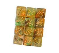 FytStycale 10 Piezas Dados Digitales Acrílicos de 16mm con Símbolos Numéricos para Restar Juego de Mesa Juegos Educativos Accesorios de Tablero Adecuados, Naranja Negro, tal como se describe