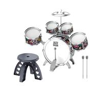 FytStycale 3 Piezas Batería Infantil Jazz Tambor Set Instrumento Musical Percusión con Silla Juguete Educativo Material PVC Adecuado para Niños Niñas Cumpleaños, 5 en 1
