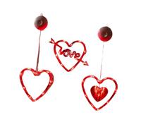 FytStycale 3 Piezas Luces Colgantes Corazón LED Ventana Lámpara Flexible Succión PP Ambiente Romántico Apta para Propuestas Decoración Hogar Fiestas