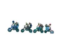 FytStycale 4 Piezas Figura en Miniatura Motociclista Modelo Escenario Resina Recomendada para Casas de Muñecas Jardín de Hadas Decoración Maqueta, 4 Piezas