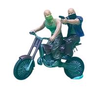 FytStycale 4 Piezas Figura en Miniatura Motociclista Modelo Escenario Resina Recomendada para Casas de Muñecas Jardín de Hadas Decoración Maqueta, Burdeos