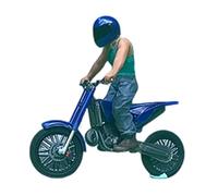 FytStycale 4 Piezas Figura en Miniatura Motociclista Motocicleta Modelo Buscador Resina Adecuada para Decoración Fotográfica Jardín de Hadas Escenas Ed, Azul