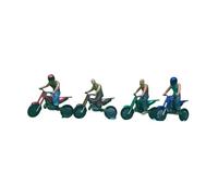 FytStycale 4 Piezas Figura en Miniatura Motociclista Motocicleta Modelo Buscador Resina Adecuada para Decoración Fotográfica Jardín de Hadas Escenas Ed, 4 Piezas