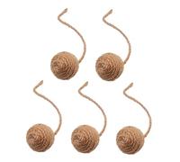 FytStycale 5 Piezas Cat Toy Sisal Bola Juguete Gato Bola Interactiva Cuerda Mascota para Rascar Mejora la Hecho a Mano Adecuado para Gatos Gatitos y, 4.5 cm Amarillo